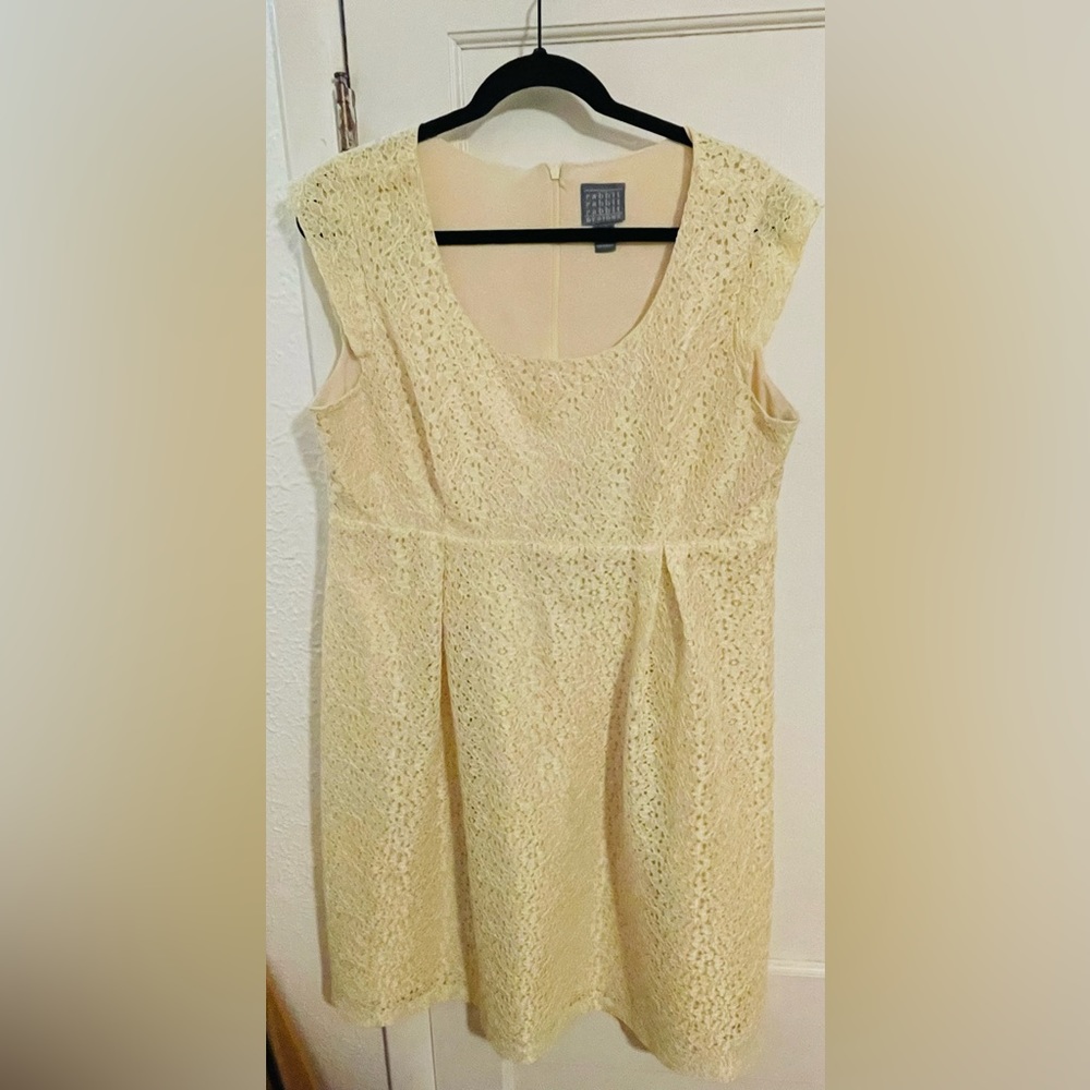 Beautiful yellow lace overlay dress!
